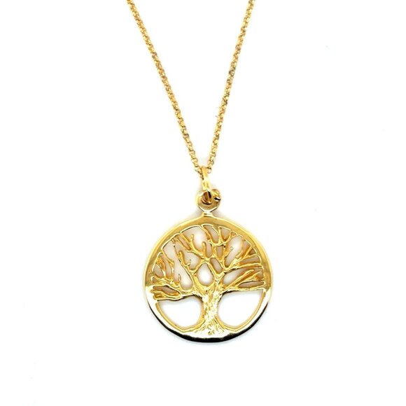 925 Gold Vermeil Tree Necklace - Picture 1 of 5